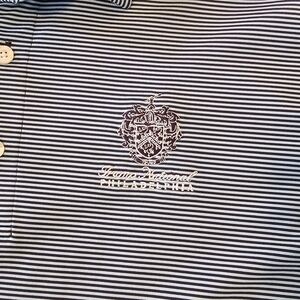 Dunning Golf Men Medium Polo Donald Trump National Golf Club Philadelphia Stripe